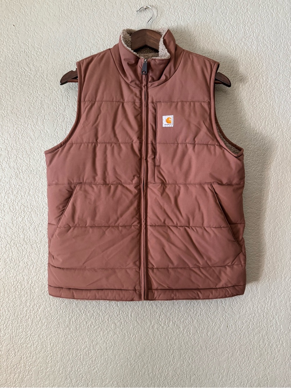 Carhartt Quilted Vest in Dusty Rose size small